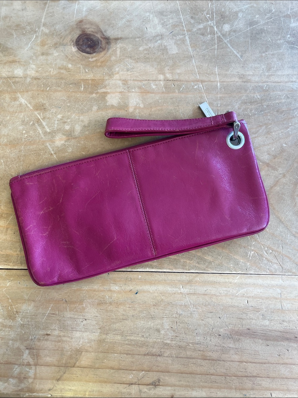 HOBO fuschia Leather Wristlet Clutch